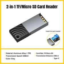 2 in 1 USB2.0 Type C Card Reader Micro SD Card Reader High Speed TF Memory Card picture