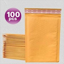 PolycyberUSA  100pcs #3 Kraft Bubble Envelopes Mailers  (Inner 8.5x13.5) picture