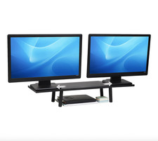 Mind Reader Extendable Monitor Stand, Adjustabl e Desktop Riser -black picture
