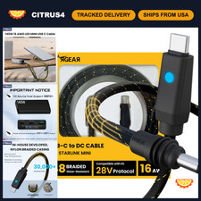 6.5FT Braided USB C to DC Cable for Starlink Mini - High-Speed, Durable Connecti picture