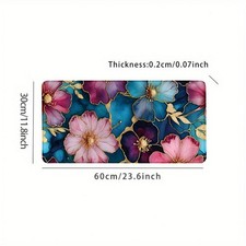 Extra-Large Boho Floral Desk Mat | 35.4x15.7