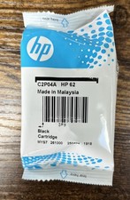 Genuine HP 62 Black Ink Cartridge C2P04A Factory Sealed Pouch OEM New picture