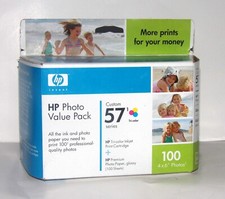 HP Photo Value Pack Custom 57 Tri-color ink cartridge & 100 photo paper Exp 2008 picture