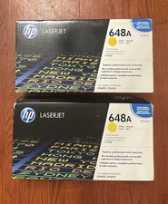 New Genuine HP 648A Toner Set Of 2pcs CE262A Yellow Sealed Boxes picture