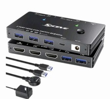 USB 3.0 KVM Switch HD 8K@60Hz with 3 USB3.0 Switch for 2 Computers Sharing 1 M picture