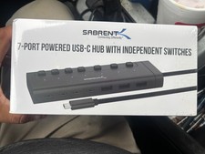 SABRENT- 7-Port USB-C Hub 48W Powered 5Gbps 3 USB-A 4 HB-3A4C 20W PD LED ,New picture