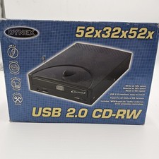 Dynex USB 2.0 External CD-RW Drive 52x32x52x w/ Box Tested Works picture
