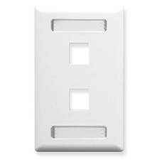 ICC FACEPLATE ID 1-GANG 2-PORT WHITE IC107S02WH UPC 633758009706 picture