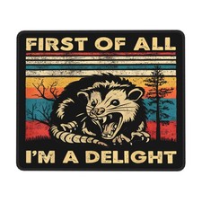 Cute Funny Square Opossum Mousepad with Durable Stitched Edges Washable, Anti... picture