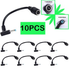 10pcs DC Power Charger Converter Adapter Cable 7.4mm To 4.5mm For HP Blue Tips picture
