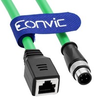 Industrial Ethernet M12 4 Pin Male DCode RJ45 Female High Flex Cat6 Shielded picture