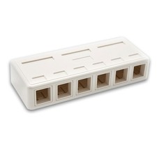 10 Pack of 6 Port RJ45 Surface Mount Box White (Box Only) picture