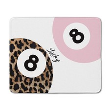Funky Cheetah Print Y2K Lucky 8 Ball Mouse Pad, Trendy Leopard Print Mouse Pa... picture