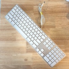Apple A1243 Aluminum Wired Keyboard MB110LL/A🚀Full Size, Slim, Mac, Genuine OEM picture