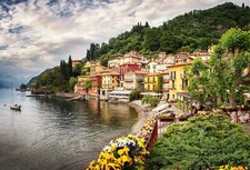 Landscape nature architecture clouds water trees italy Custom Gaming Mat Desk picture