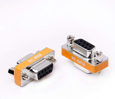DB9 Null Modem Female to Female Slimline Data Transfer Serial Port Adapter 2 Pac picture