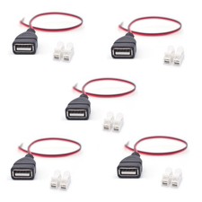 ELNONE 5PCS 22AWG USB 2.0 Female Pigtail Cable Extension Red & Black Body picture
