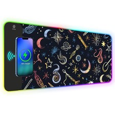 AIMSA RGB Gaming Mouse Pad Wireless Charging 14 LED Light Modes Large Non-Slip picture