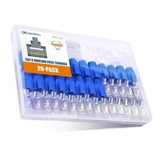 20-Pack Shielded Cat8 RJ45 Pass-Through Connectors, 23-24AWG picture
