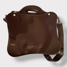 Built NY neoprene laptop portfolio with Adjustable Strap. Brown picture