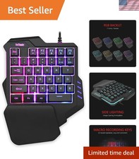 One Handed Gaming Keyboard RGB Backlit 35 Keys Portable Mini Gaming Keypad Er... picture