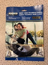 RAYGO 12ft IEEE-1394 Firewire 6-Pin Male to 4-Pin Male Cord Data Black picture