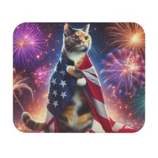 Patriotic Cat Mouse Pad, Desk Accessories, Cute Design, Great Gift, Office Decor picture