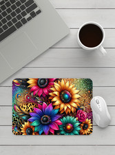 Handmade Designed Gem Sunflowers Mousepad. picture