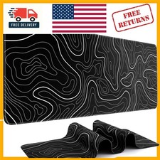 Extra-Large 31.5x11.8in Mouse Mat - Smooth Surface, Anti-Slip, Topographic Style picture