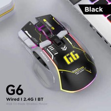 G6 Gaming Mouse Wireless 3 Modes 4000 DPI 11 RGB Backlit Rechargeable Silent Com picture