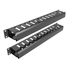 2 Pack of All Metal 1U Cable Management Horizontal Rack Mount Cable Manager w... picture