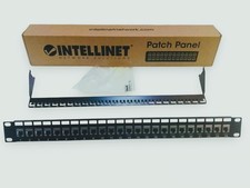 24 outputs cat6a coupler patch panel complete with post bar. intellinet picture