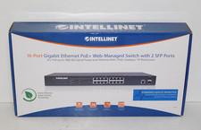 New Intellinet 561341 16 Port Gigabit Ethernet PoE Web Managed Switch 2 SFP Port picture