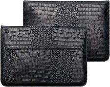 Crocodile Grain PU Leather Flap Style Case Bag Laptop Sleeve for Black  picture