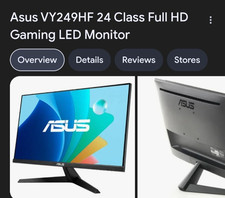 Asus VY249HF 24 inch 1920 x 1080 FHD Backlit LED LCD Monitor, Gaming. Computer s picture