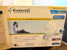 Hawking Technology Hi-Gain Wireless-N USB 2.0 Network Dish Adapter, White picture