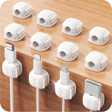 12Pack Cord Organizer,  Compact Dual Spring & Clasp Lock Cable Management Clips, picture