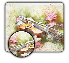 Violin Fall Leaves Painting Art - Mouse Pad + Coaster - 1/4
