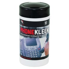 Read Right PhoneKleen Wet Wipes, Cloth, 5 x 5, 50/Tub picture