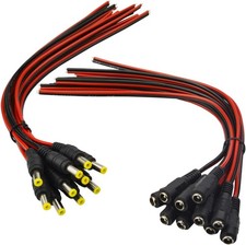 10 Pairs 18AWG 12V DC Power Pigtail Connectors - Enhanced Compatibility & Safety picture