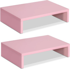 Pink Monitor Stand Riser - 2 Packs, Wood picture