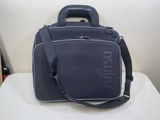Fujitsu Messenger Bag Black Padded Crossbody Laptop Notebook School Vintage RARE picture