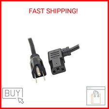 Tripp Lite Standard Computer Power Cord 10A,18AWG (NEMA 5-15P to Left Angle IEC- picture
