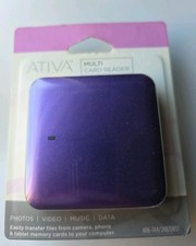 Ativa Multi Card Reader Purple New Sealed USB transfers photos music data video picture