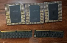 Vintage Intel Pentium Pro CPU Lot 3 Gold Ceramic Processors + 2 RAM Untested picture
