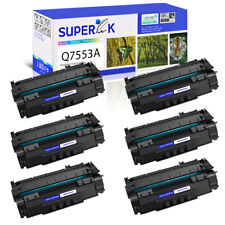 6PK Black Toner Cartridge For HP LaserJet P2015dn Printer Q7553A 53A High Yield picture
