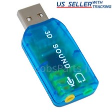 USB External Sound Card Stereo Audio Adapter 3.5mm Aux Output & Mic Input picture