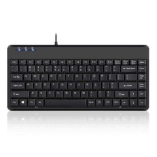 Perixx Periboard-409H Wired Usb Mini Keyboard 2 Usb Hubs Black Us English picture