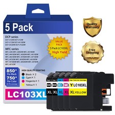 LC103XL 5PK 2BK/C/M/Y High Yield Ink DCP-J152W MFC-J245 MFC-J450DW MFC-J6520DW picture
