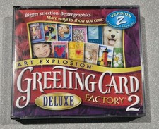 Art Explosion Greeting Card Factory 2 Deluxe PC CD create print invitations etc picture